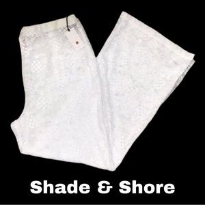 NWT Shade & Shore Crocheted Swim‎ Cover-Up Pants, White, Size Large